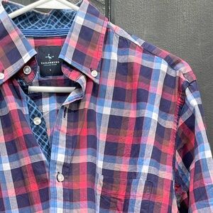 Tailorbyrd Shirt - Red & Blue Plaid Long-Sleeve Men’s Large